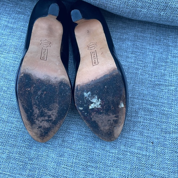 Steven by Steve Madden - black , shiny leather platform heels - Picture 5 of 12